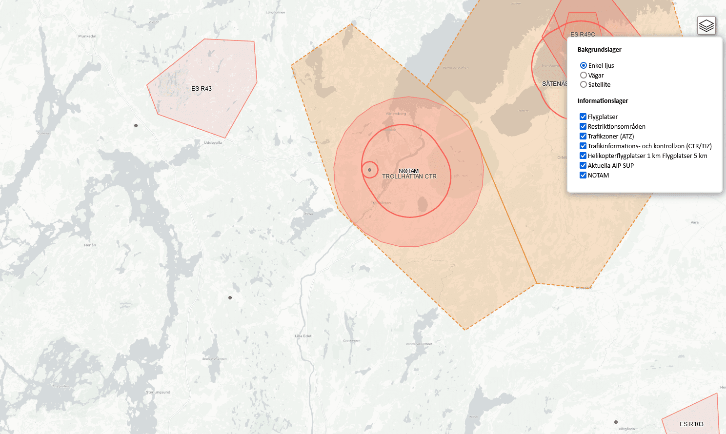 Notam-drönarkartan