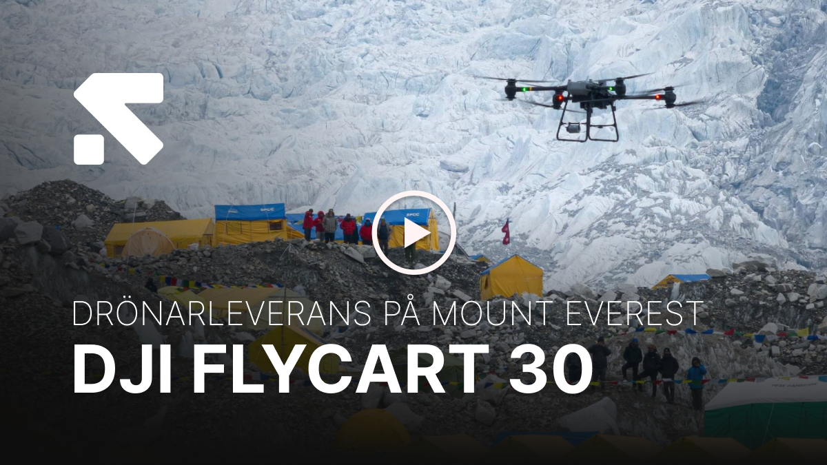 Drönarleverans på Mount Everest med drönaren DJI FlyCart 30 + DJI Mavic 3 Pro flyger till toppen av Mount Everest