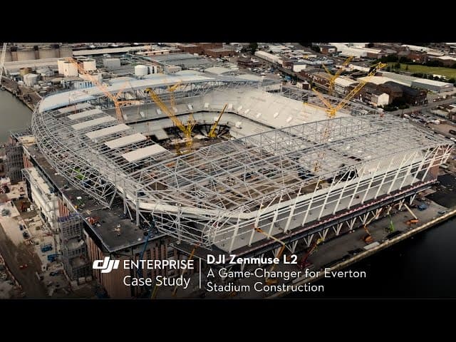 Använder DJI Zenmuse L2 och DJI Terra för att hjälpa till att bygga Everton FC:s nya arena