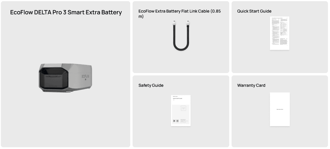 Extrabatteri Ecoflow delta pro 3 - Whats in the box