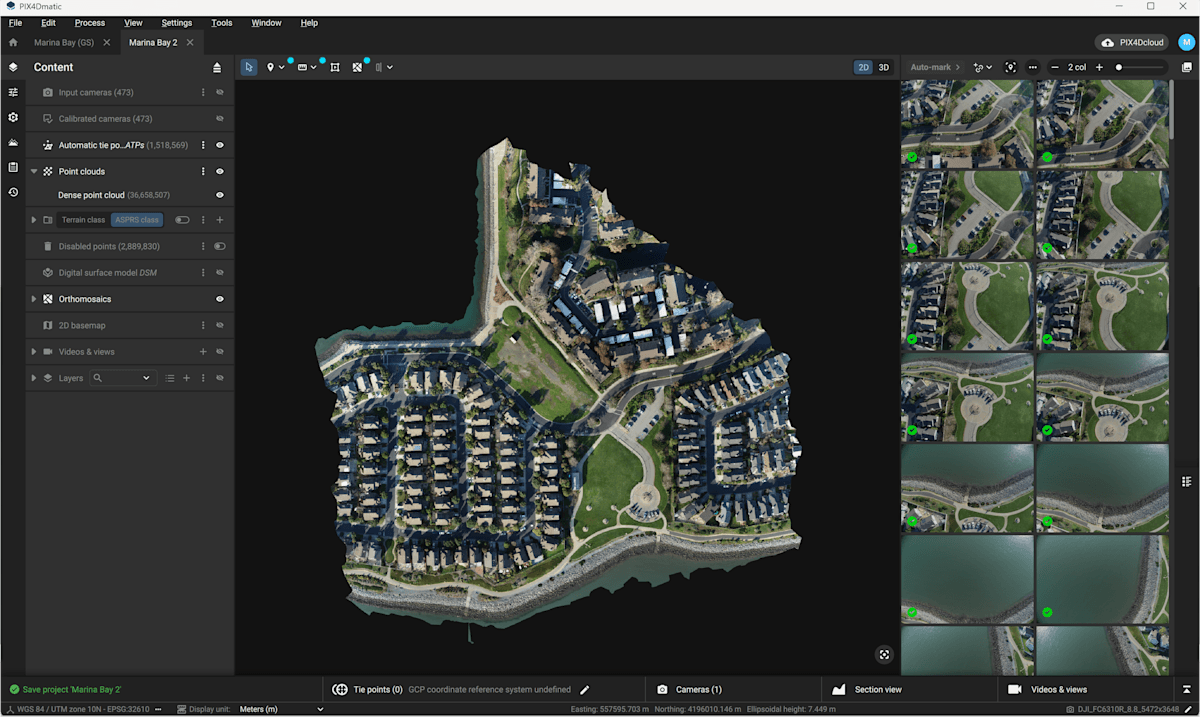 En detaljerad 3D-karta över ett bostadsområde visas i ett kartprogram, med tydliga vyer av hus och vägar.