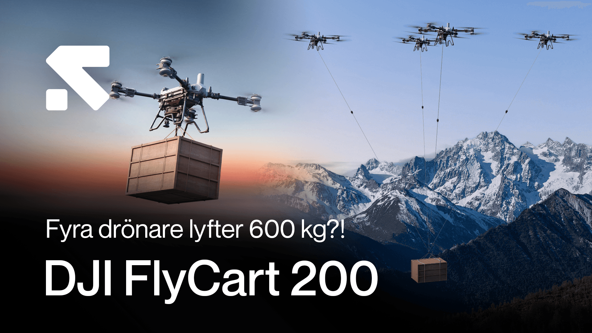 DJI FlyCart 200 tung leveransdrönare, 200 kg nyttolast.
