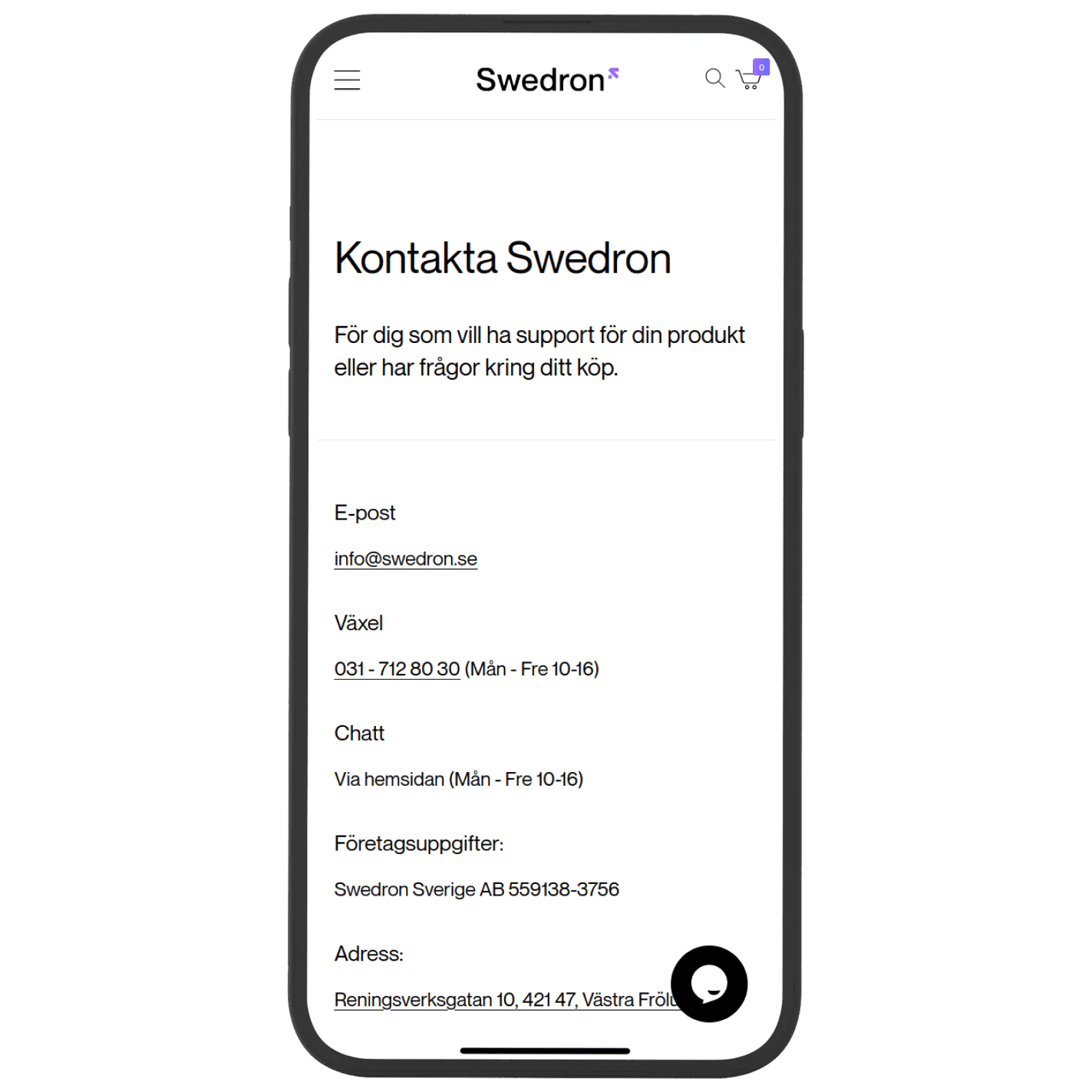 Kontakta Swedron