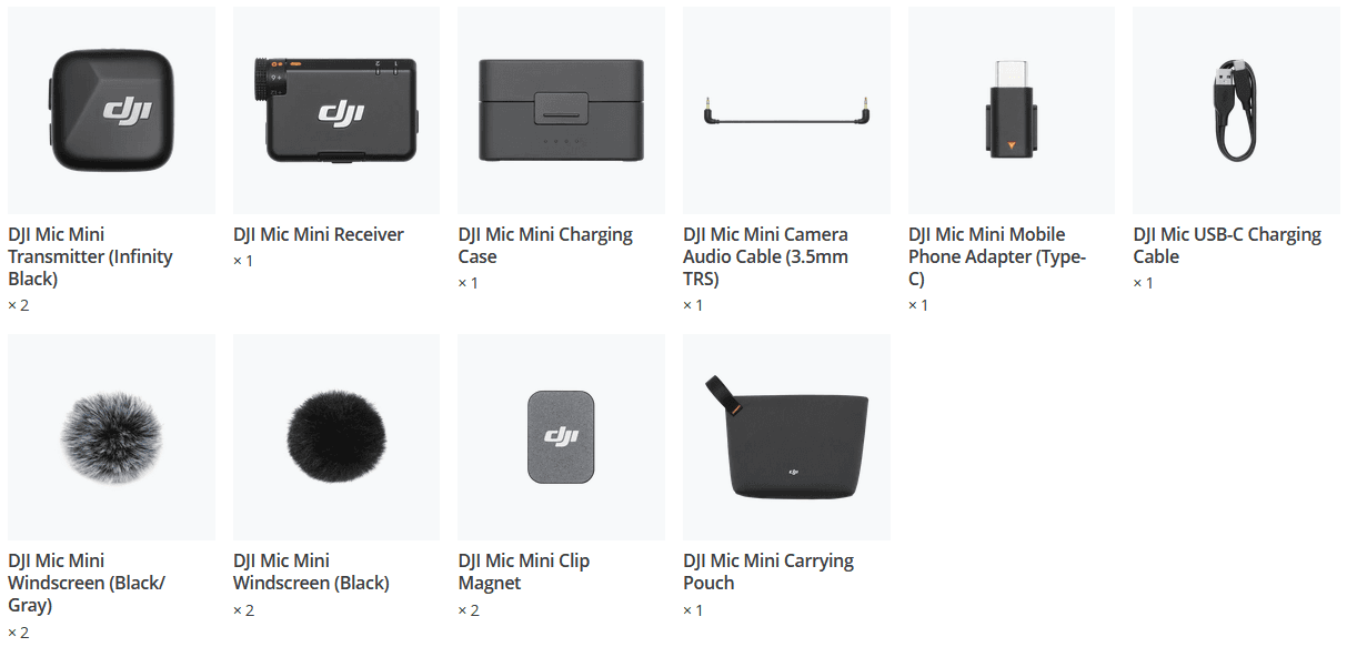 DJI Mic Mini In the box