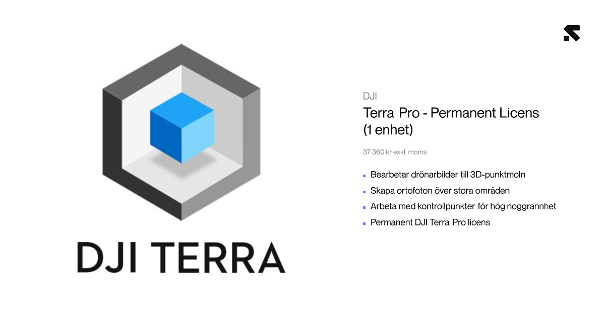 DJI Terra Pro - 3D-punktmoln, Ortofoton & Kontrollpunkter